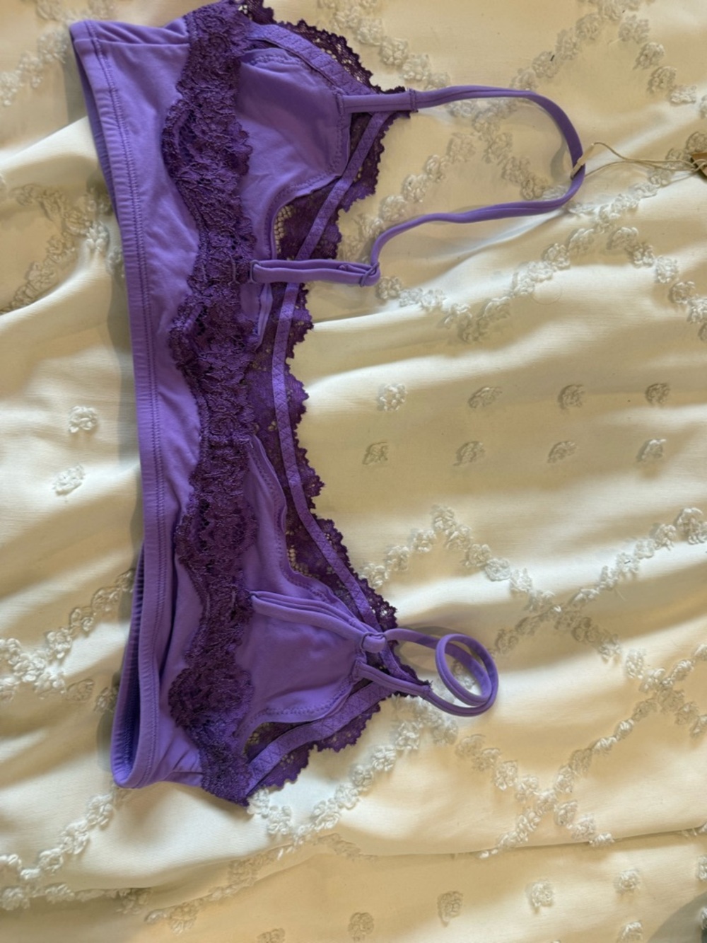 SKIMS Purple Lace Bralette - Violet Lace Trim